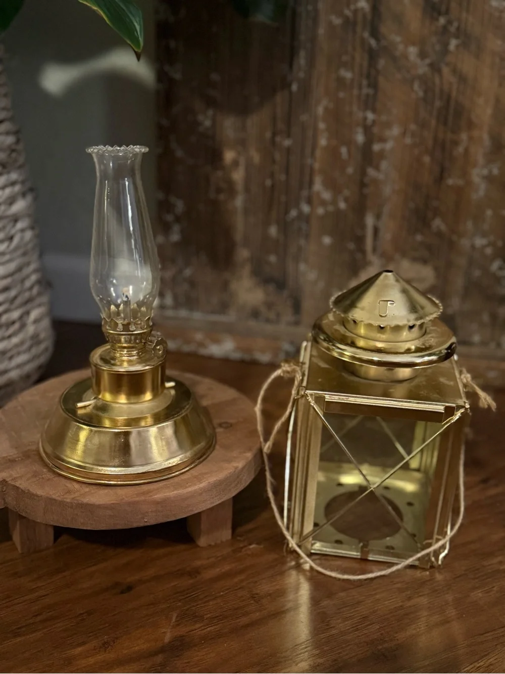Ship Lantern Nautical Brass Color Oil Lamp 9 In Tall